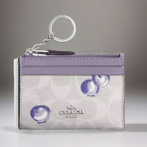 COACH Blueberry mini skinny id case wallet